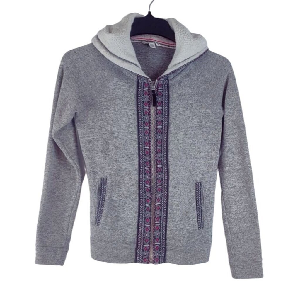 Nordic Cardigan Hoodie by American Eagle Outfitters Ski Skater Cottage Faux Flee - Picture 2 of 9